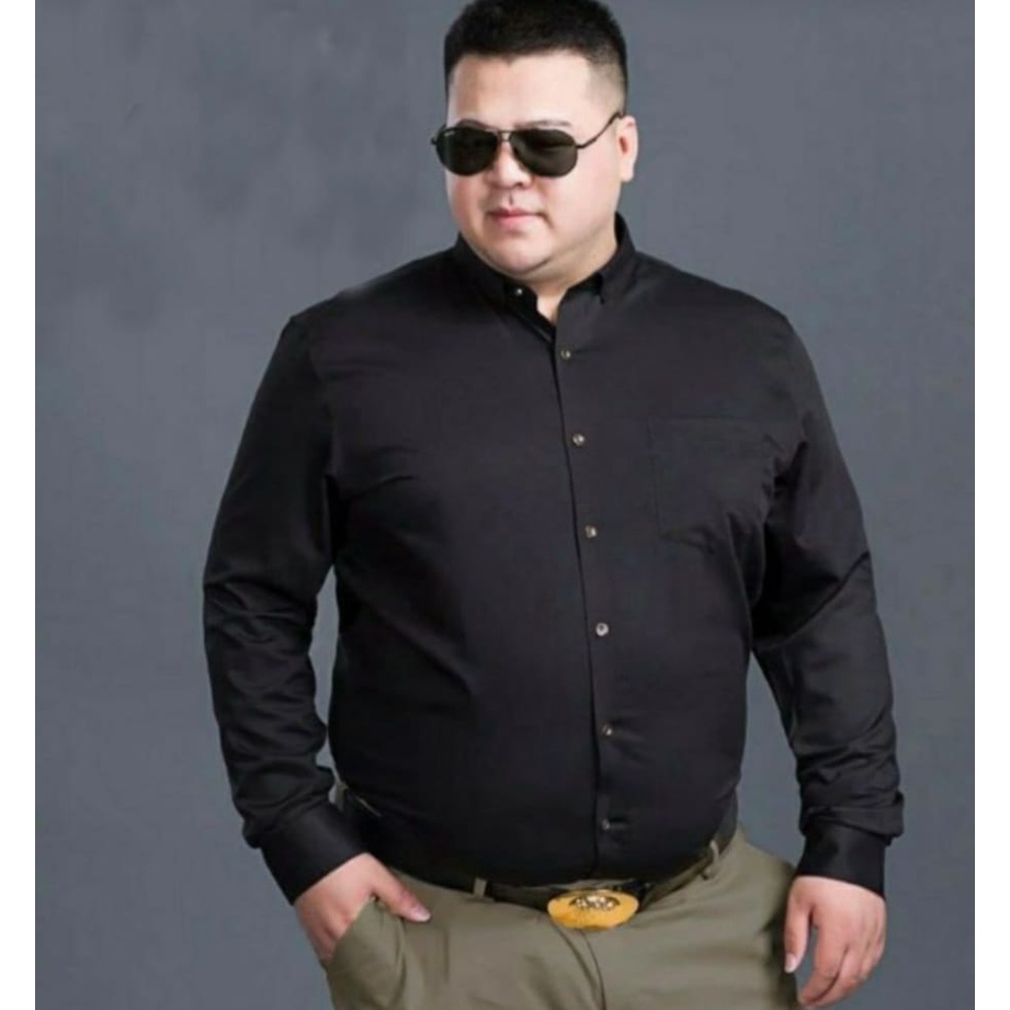 Baju Kemeja Pria Hem Polos Formal Cowok Casual Kemeja Panjang Jumbo Big Size L XL 2XL 3XL 4XL 5XL 6XL