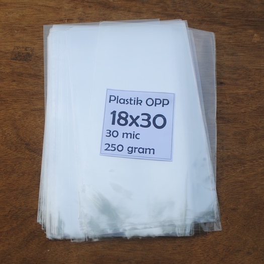 Plastik OPP 18x30 cm 30 mic 250 gram tanpa lem