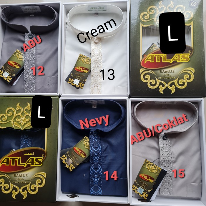 Terlaris Baju koko Atlas Lengan panjang - Putih S Murah