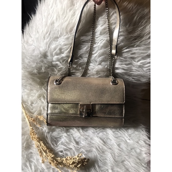 preloved tas rantai kulman|ala chanel kulit asli|ala furla gold|leather chain bag|gold bag