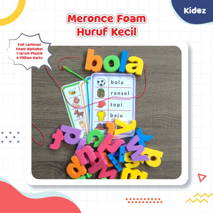 Meronce Huruf Kecil | Mainan Edukasi Meronce | Mainan Montessori Huruf Abjad