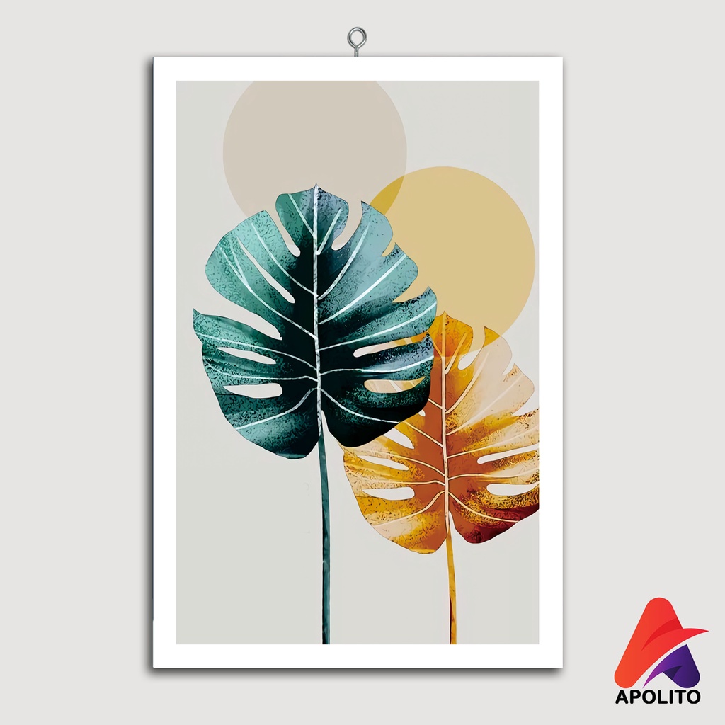 HIASAN DINDING BUNGA MONSTERA AESTETIK (20X30CM) WALL DECOR PAJANGAN DINDING POSTER KAYU BUNGA MOSNTERA AESTETIK