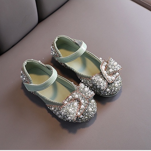 SH19-Sepatu Pesta Anak Perempuan Import Blink Crystal Belt