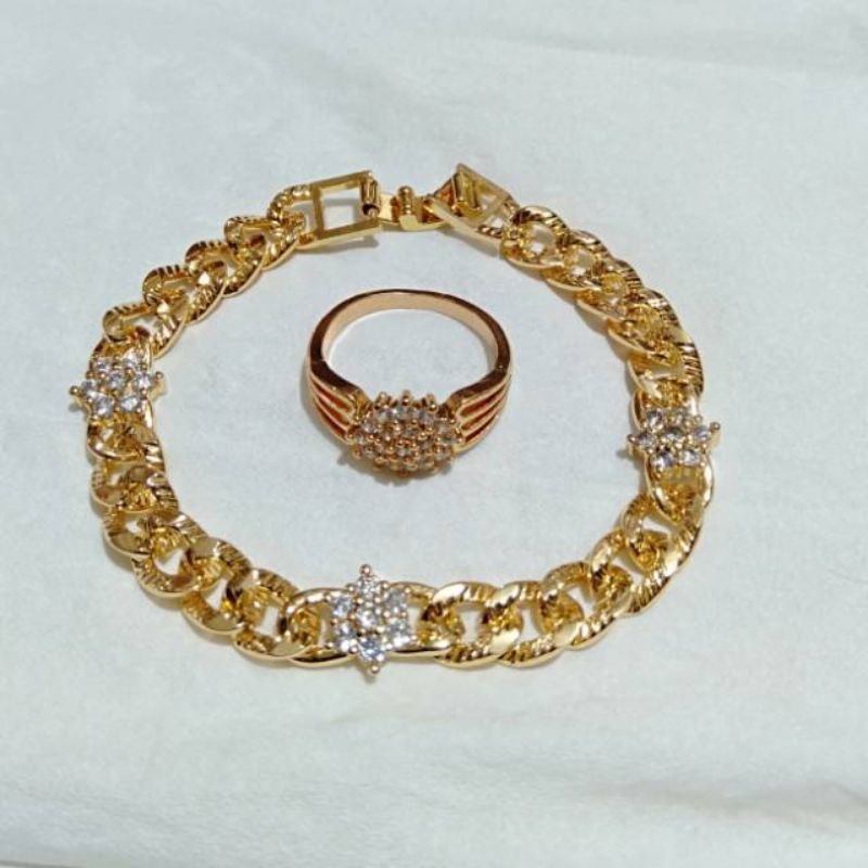 Xuping cincin+gelang berlapis emas 24k