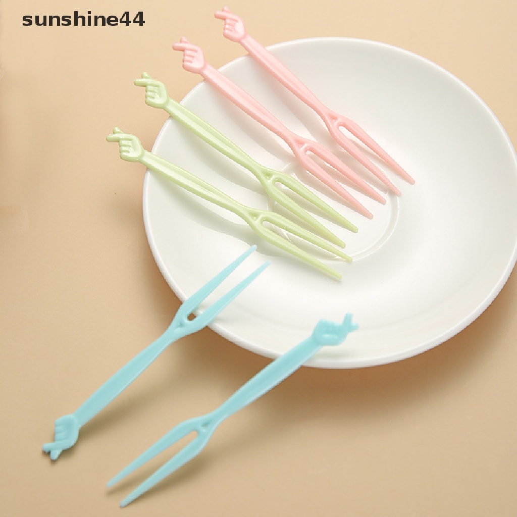 Sunshine 50PCS Tusuk Gigi Plastik Lucu Untuk Buah / Snack / Kue / Dessert Anak