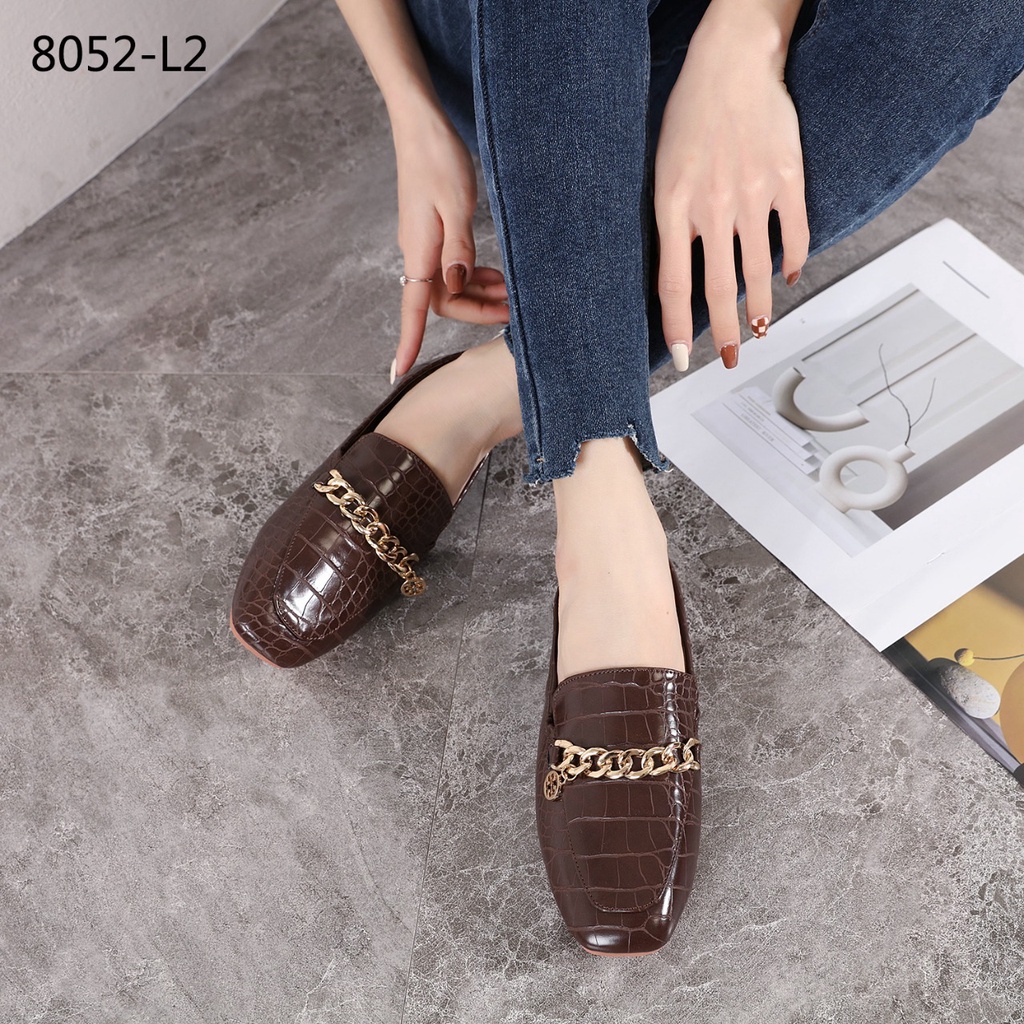 TB Croc-Effect Leather Loafers Flat Shoes #8052-L2