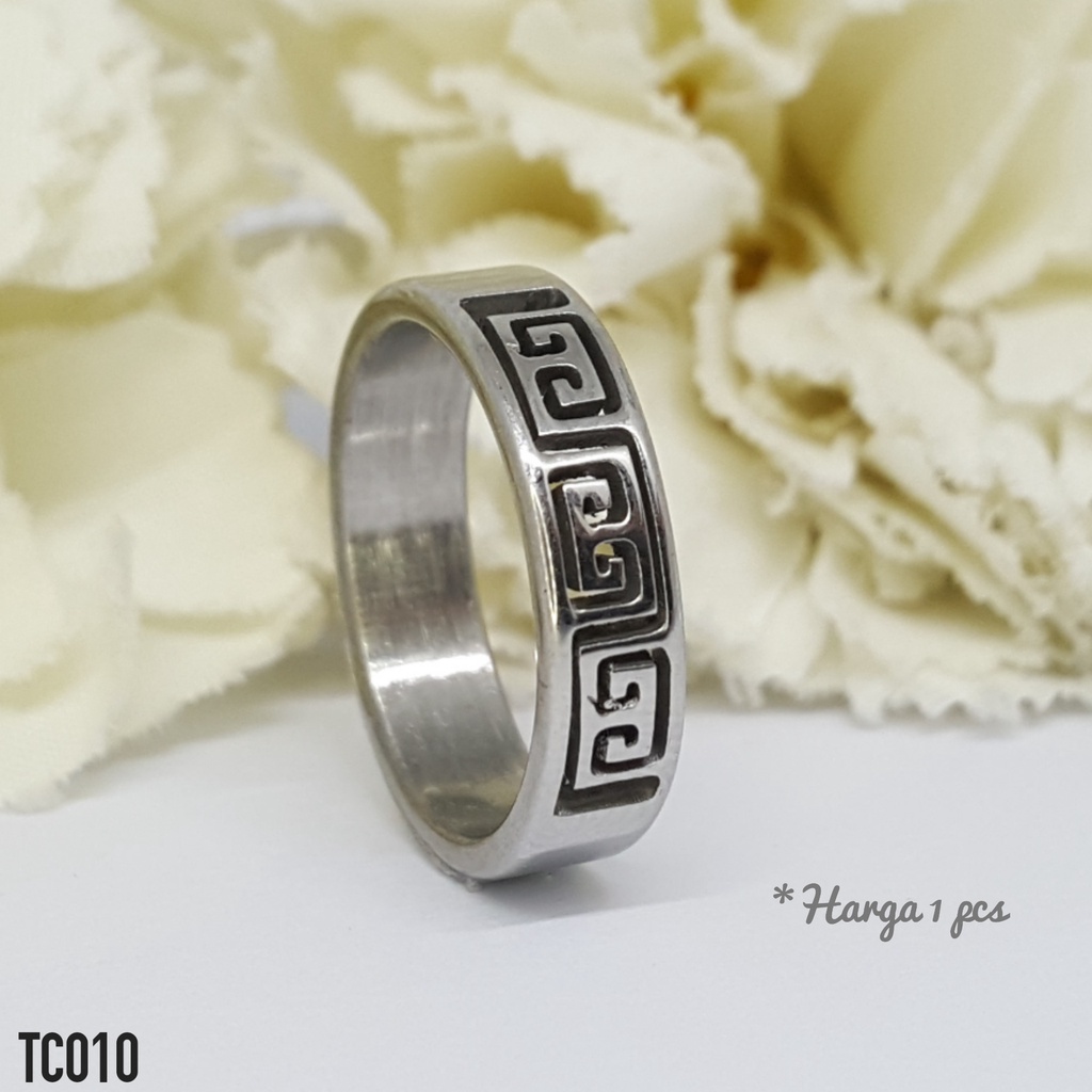 PGX Cincin Titanium Couple Emas Tunangan Aksesoris Fashion Perhiasan Anti Karat - TC010