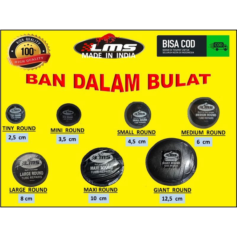 

LMS karet tambal tanpa bakar tiptop ban dalam tube patch per box