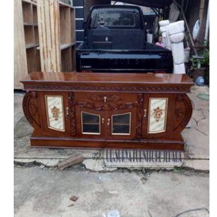 Bufed Bupet TV Ukir Meja Kabinet TV Bahan Kayu Jati Ukir Jepara