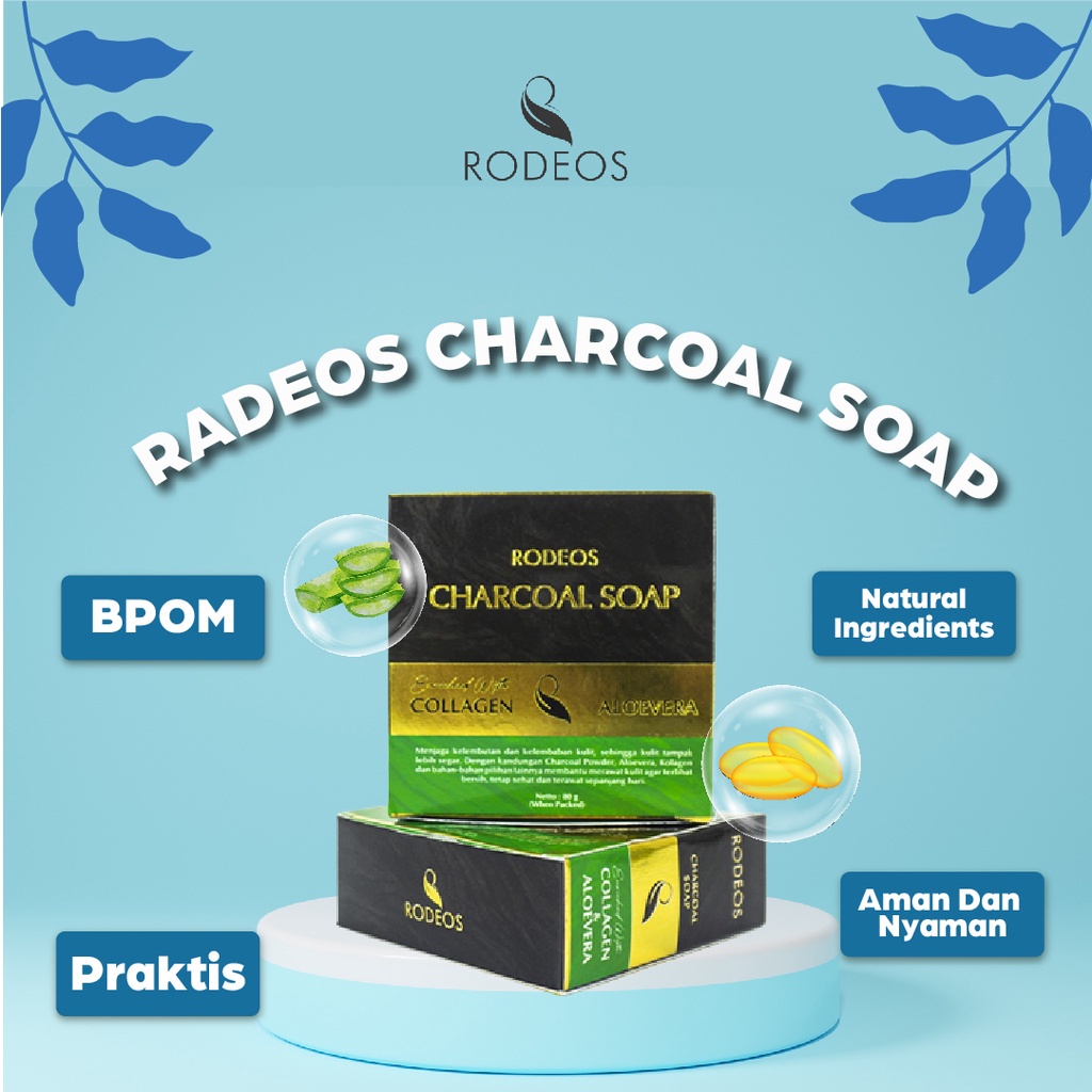 Rodeos Special Edition 4in1 FREE Handuk - Charcoal Soap Special Edisi Sabun Muka Pencerah Pelembab Wajah Atasi Jerawat Flek Hitam Komedo