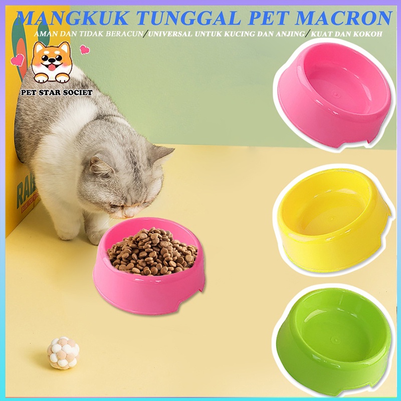 TEMPAT MAKAN Single Bowl Kucing Anjing Anti Selip Mangkok Makanan dan Minuman Grosir - untuk Anak Kitten Puppy Murah Plastik Anti Tumpah - Pet Tunggal Bowl Feeding Tray - Aksesoris Mangkuk Hewan Peliharaan Wadah Ukuran Mini