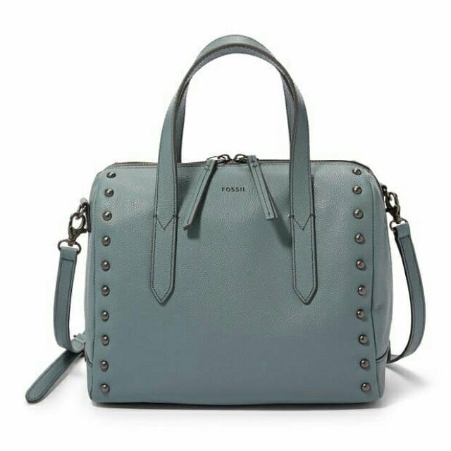 Tas Fossil Sydney Satchel Chambray Studded Original