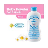 My Baby Set Bedak Bayi Biru 500 gr_MyBaby Powder Soft & Gentle