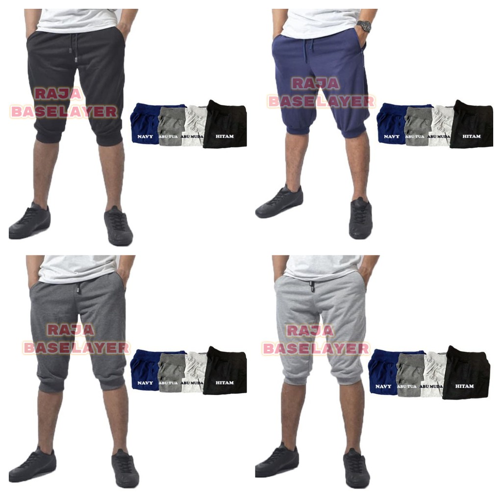 CELANA OLAHRAGA JOGGER PANTS POLOS PENDEK GYM FITNESS LARI 