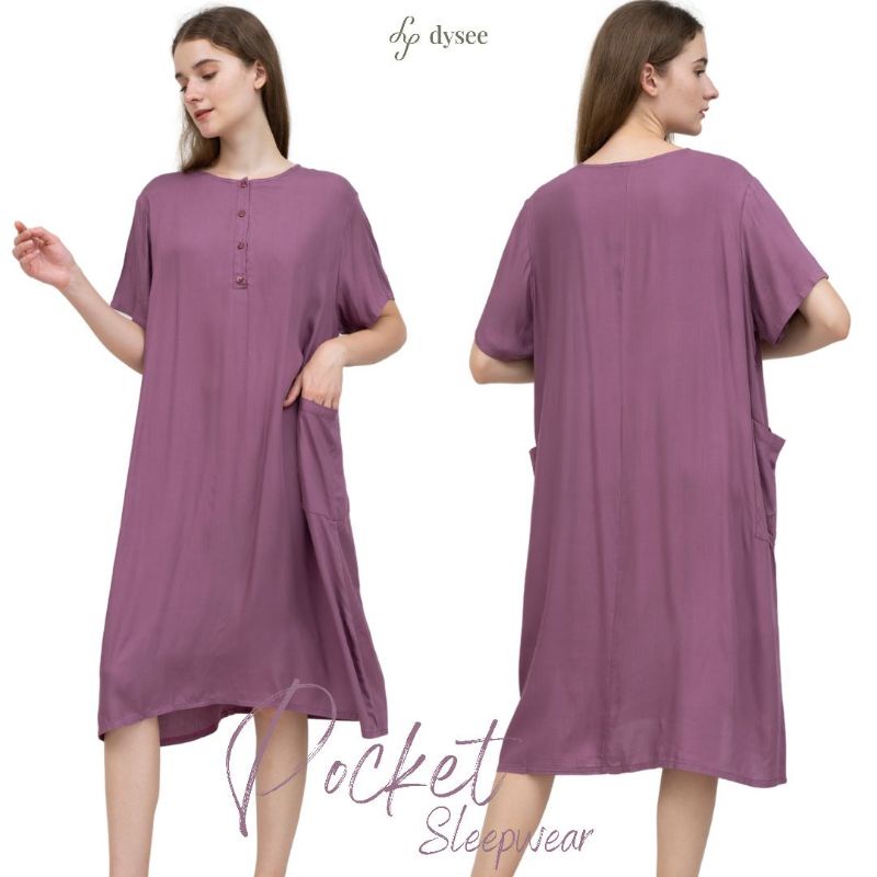 DYSEE - ((POCKET JUMBO)) SLEEPWEAR HOMEDRESS JUMBO COTTON RAYOON BUSUI FRIENDLY