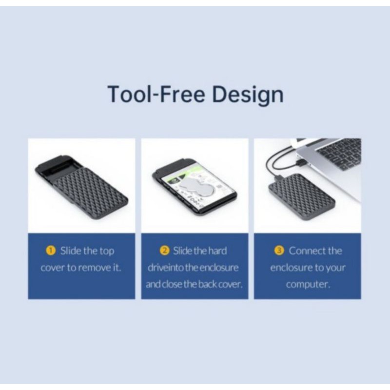 ORICO HDD SSD Casing / Enclosure 2.5&quot; - Hitam