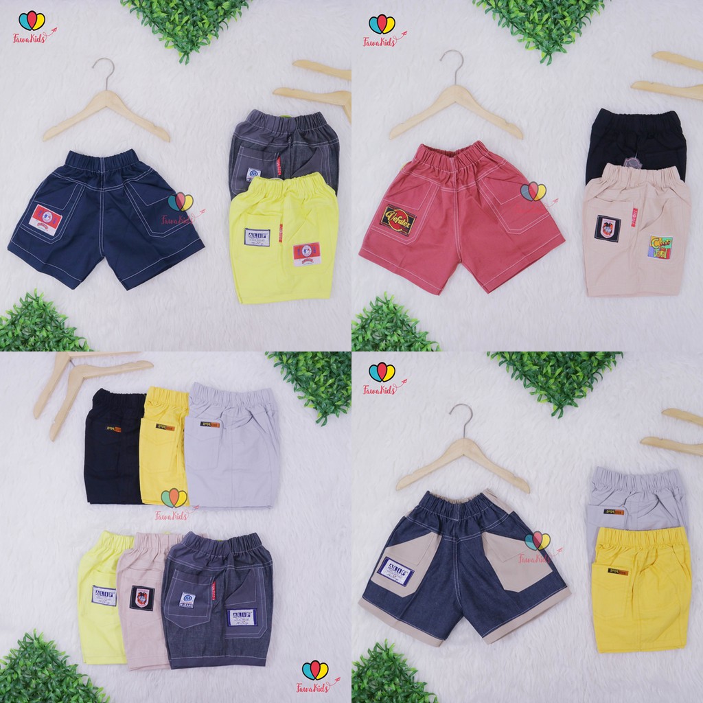 Celana Fairuz uk 1-2 th / Celana Harian Anak Pants Kids Celana Pendek Bawahan Anak Cowo Kantong