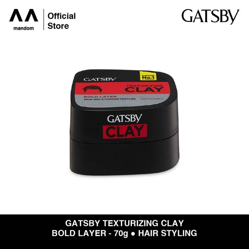 GATSBY TEXTURIZING CLAY - BOLD LAYER 73gr | GATSBY CLAY MERAH | CLAY MINYAK RAMBUT