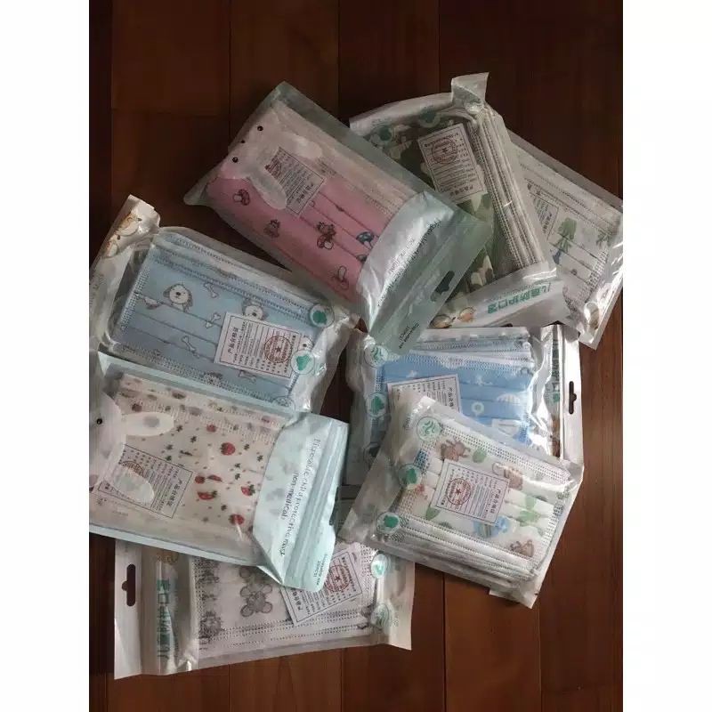 masker 3ply masker anak karakter non medis isi 10 pcs motif random