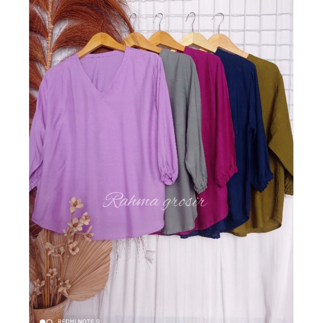 blouse atasan rayon LD 115cm Lengan 3/4