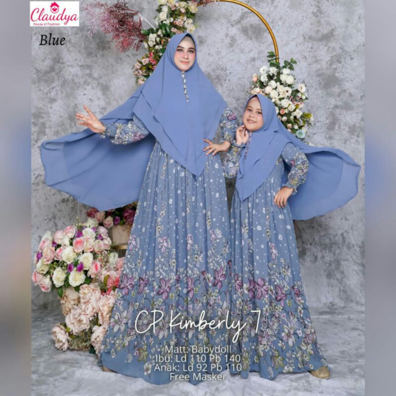 COD | COUPLE SYARI KIMBERLY | COUPLE SYARI IBU ANAK FREE JILBAB DAN FREE MASKER | COUPLE SYARI BAHAN