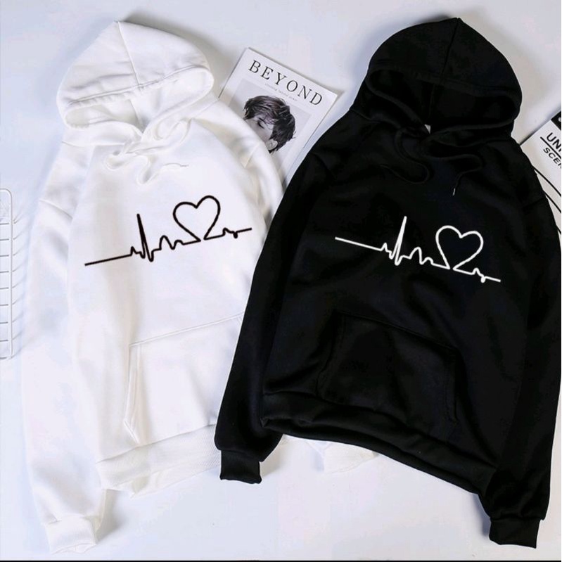 Hoodie jumper heartbeat love