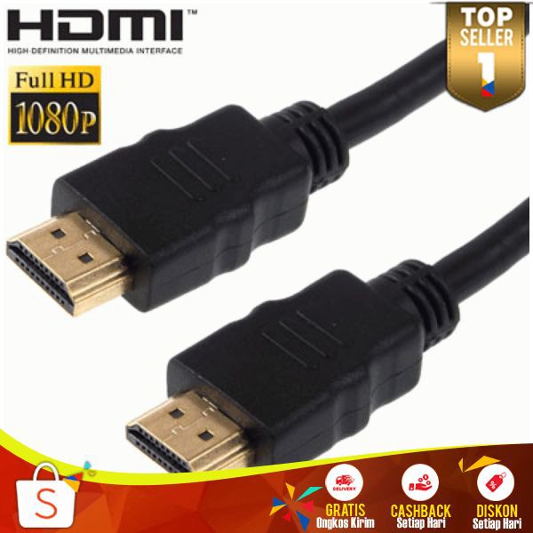 High Speed HDMI to HDMI Cable OD7.3mm HS2 Gold Plated 4K Spacedesk Splitter HDMI Transfer Rate Cepat