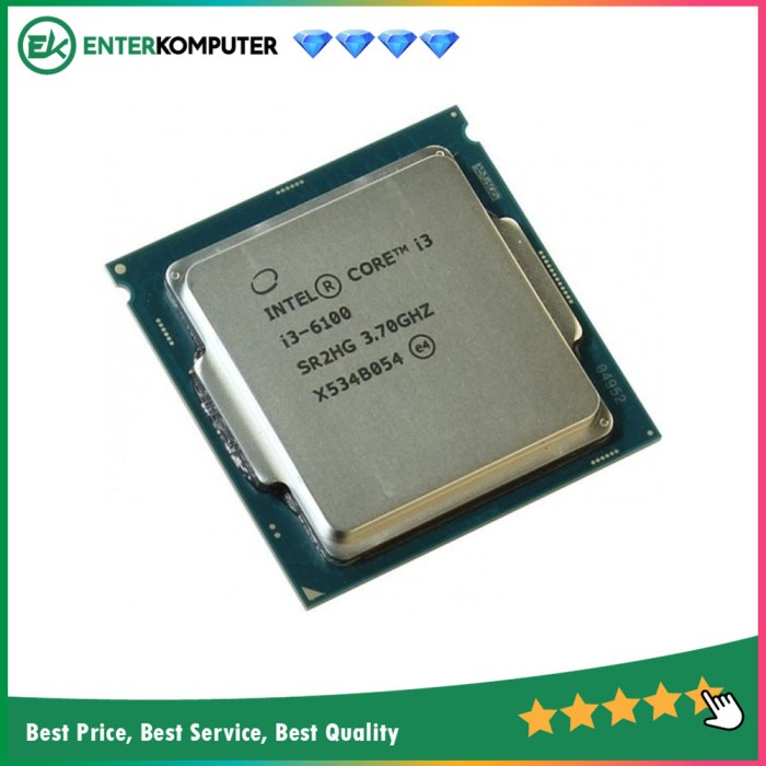 Processor Intel Core i3-6100 - Tray Socket LGA 1151