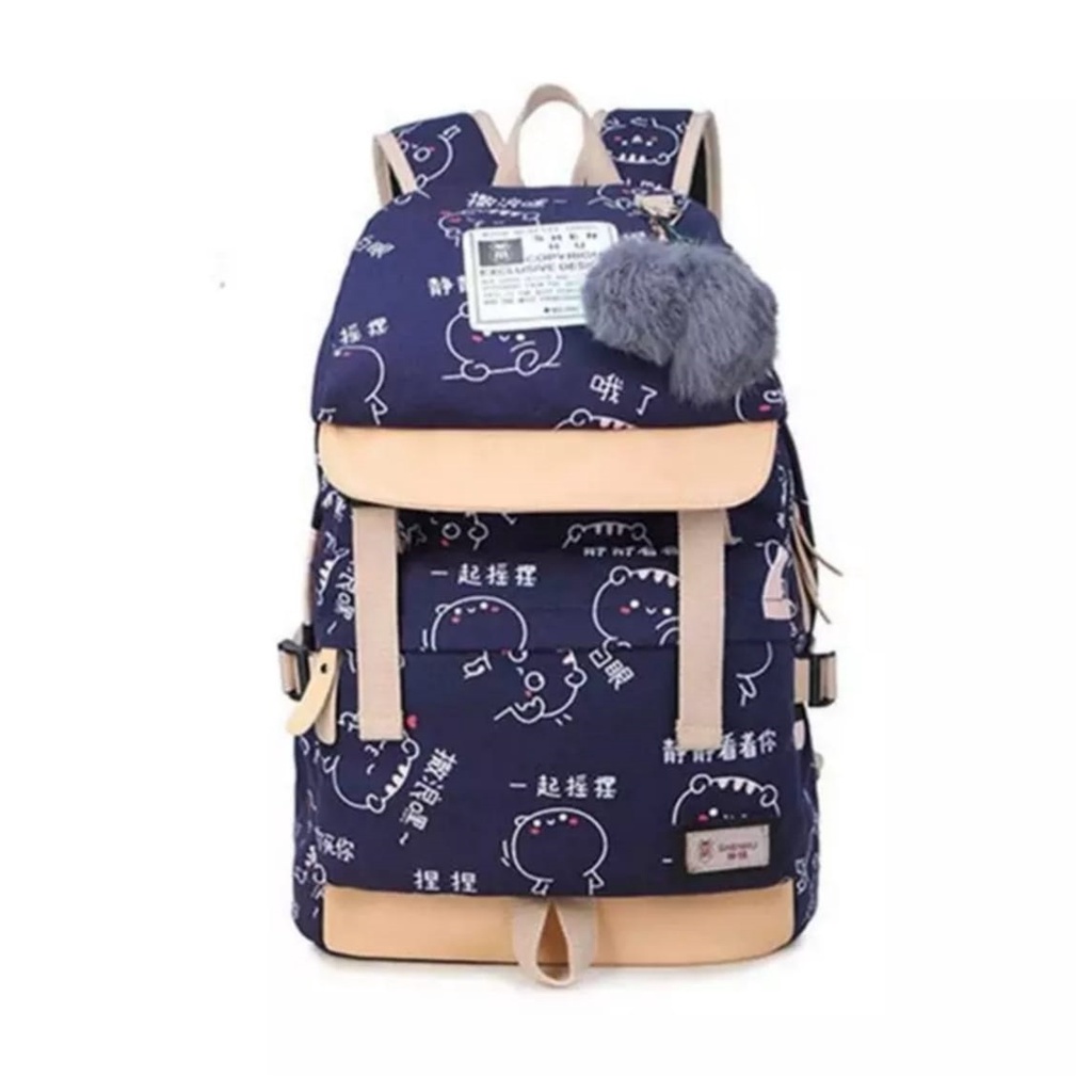 [COD] Tas Ransel Sekolah Gadis Remaja Perempuan Terbaru 2021 Backpack Korean Style Motif Kartun