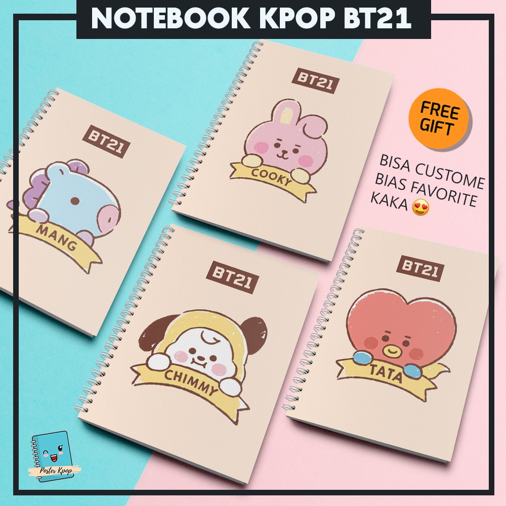 

[TERLARIS] Notebook A5 Custome Buku Tulis Buku Catatan KPOP BTS Buku Agenda BT21 BABY 2 CUSTOME