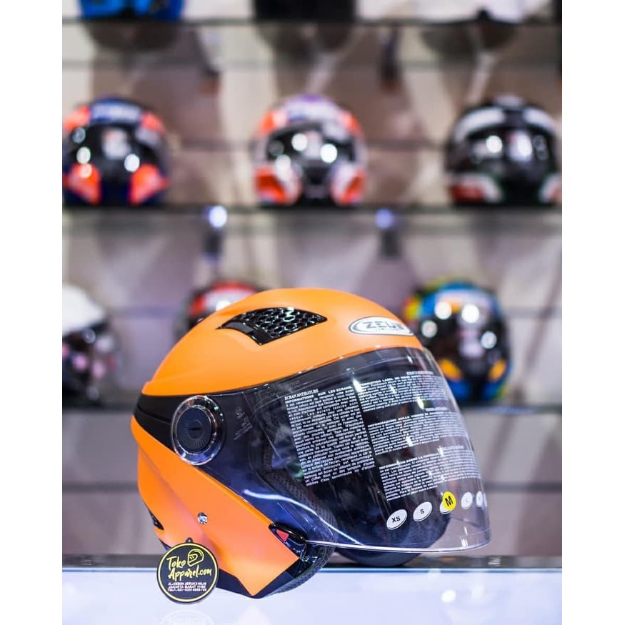 HELM HALF FACE ZEUS ZS-610 ORANGE MATT