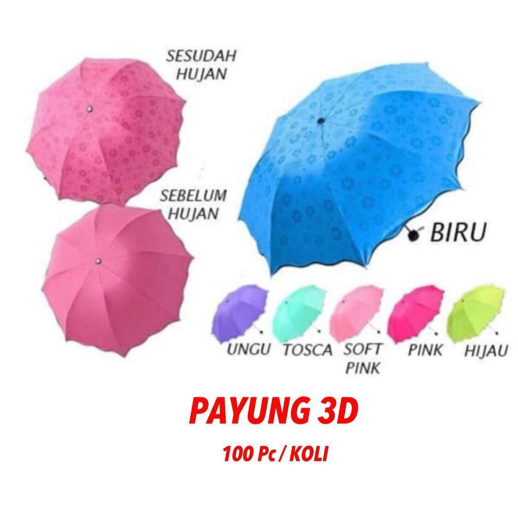 PAYUNG UV JUMBO OTOMATIS 110x67cm FREE PACKING BUBBLE WRAP VD