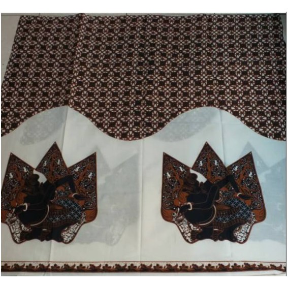Kain Batik solo motif gunungan sogan wayang semar hitam