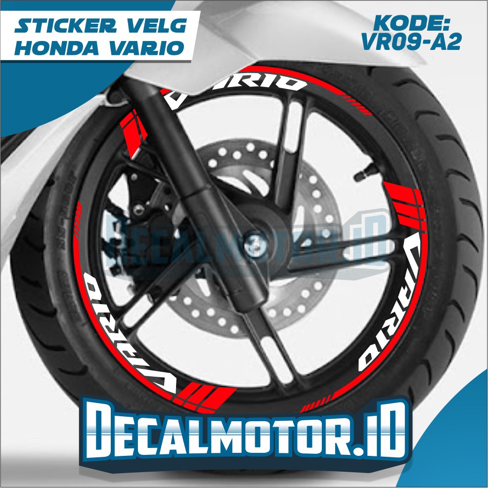 Cutting Sticker Lis Velg vario 150 125 stiker velg sticker velk vario 150 125 VR09 Merah Putih