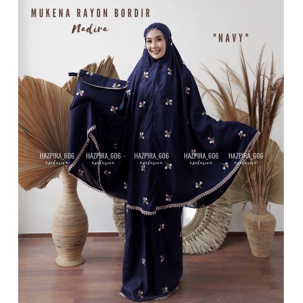 MUKENA DEWASA KATUN RAYON BORDIR NADIRA JUMBO