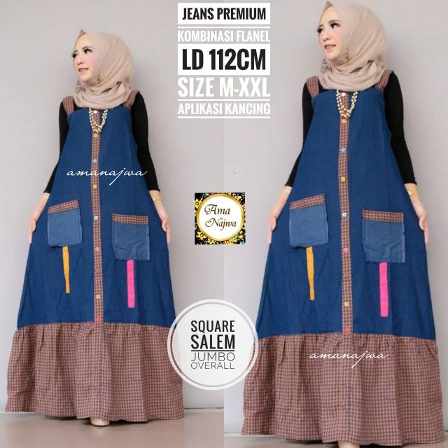 DRESS JEANS SEQUARE JUMBO OVERALL BY AMA NAJWA