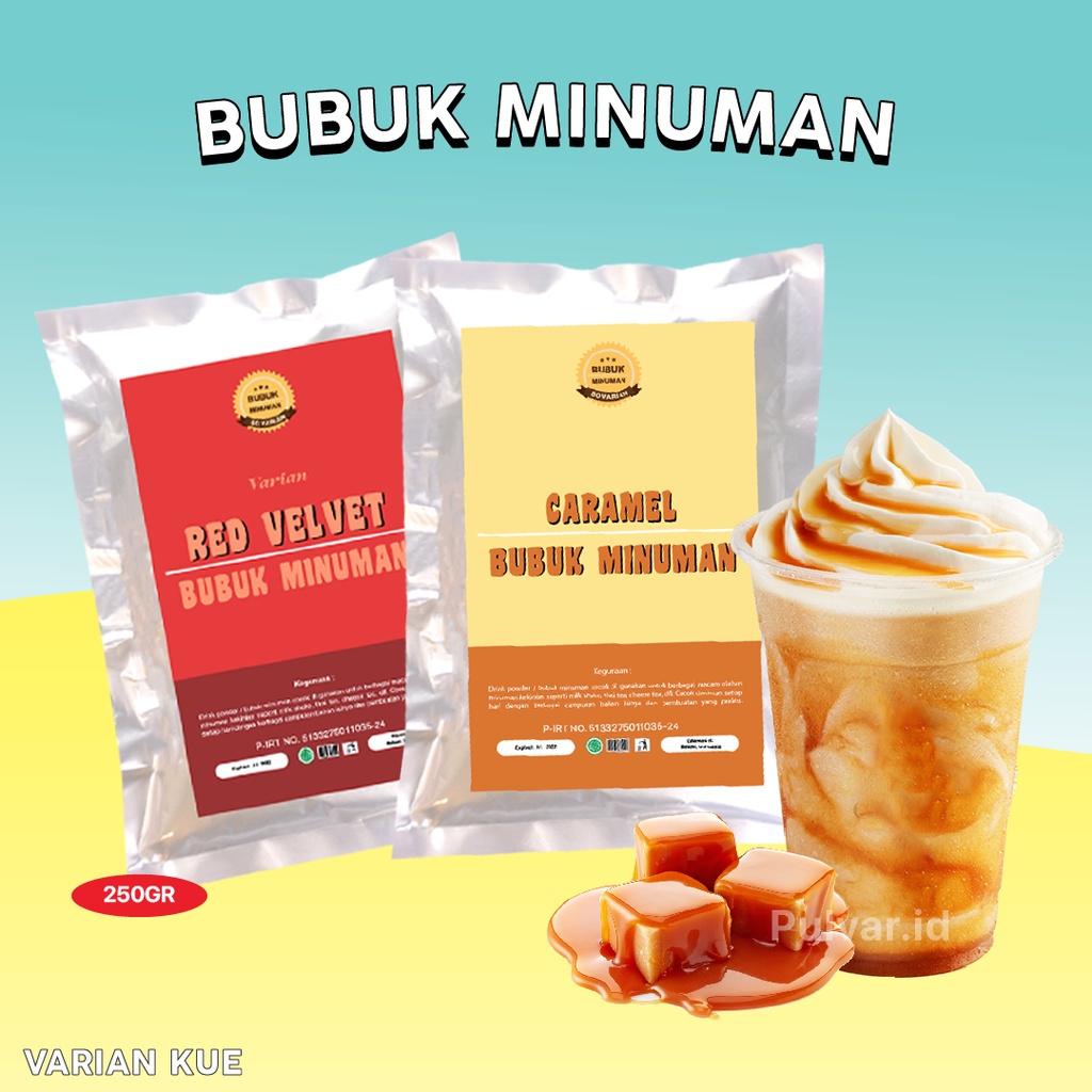 BUBUK MINUMAN RASA / SERBUK MINUMAN RASA / BUBUK MINUMAN ANEKA RASA 250 GR / BUBUK MINUMAN KEKINIAN 250GR / BUBUK MINUMAN VARIAN KUE