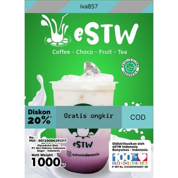 

PROMO ESTW TARO 1000 gr / BUBUK MINUMAN TARO 1000 gr GRATIS ONGKIR