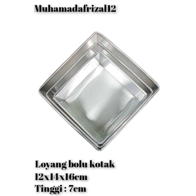 Loyang bolu kotak mini, tinggi 7cm, cetakan bolu 1set/3pcs