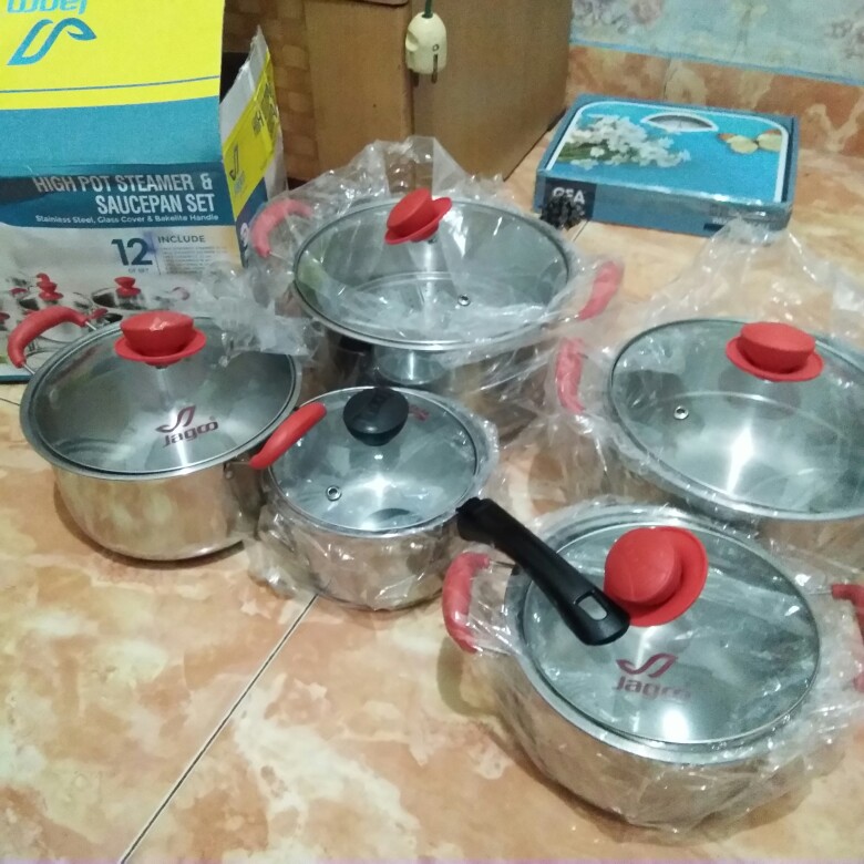 Panci Kukus Set Steamer Stainless 12pcs Jagoo Serbguna