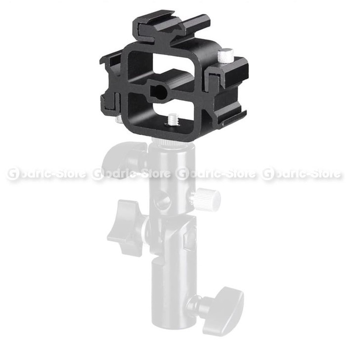 TRIPLE Hot Shoe Mount Adapter Tripod / Light Stand / Mic LED Converter