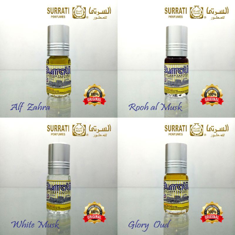 Surrati Parfum Original 3ml Musk al Tahara / Ameer al Oud / Black Oud / Musk Bahry / White Musk / Musky Rose