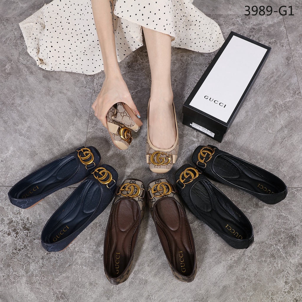 GC GG Marmont Canvas Flat Shoes 3989-G1