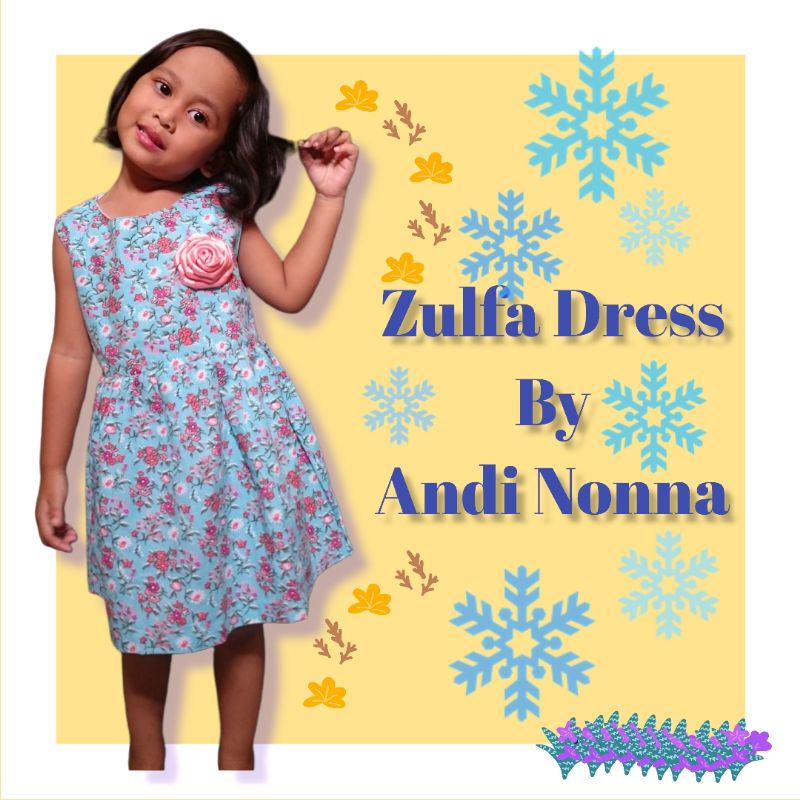 Zulfa Dress anak cewek perempuan Katun Jepang