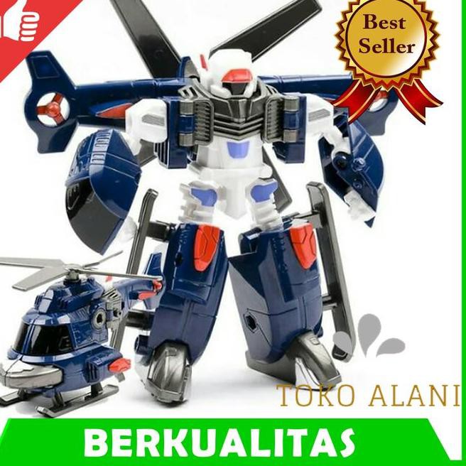MAINAN ANAK LAKI LAKI EDUKASI ROBOT TRANSFORMER TOBOT HELICOPTER L3Q1