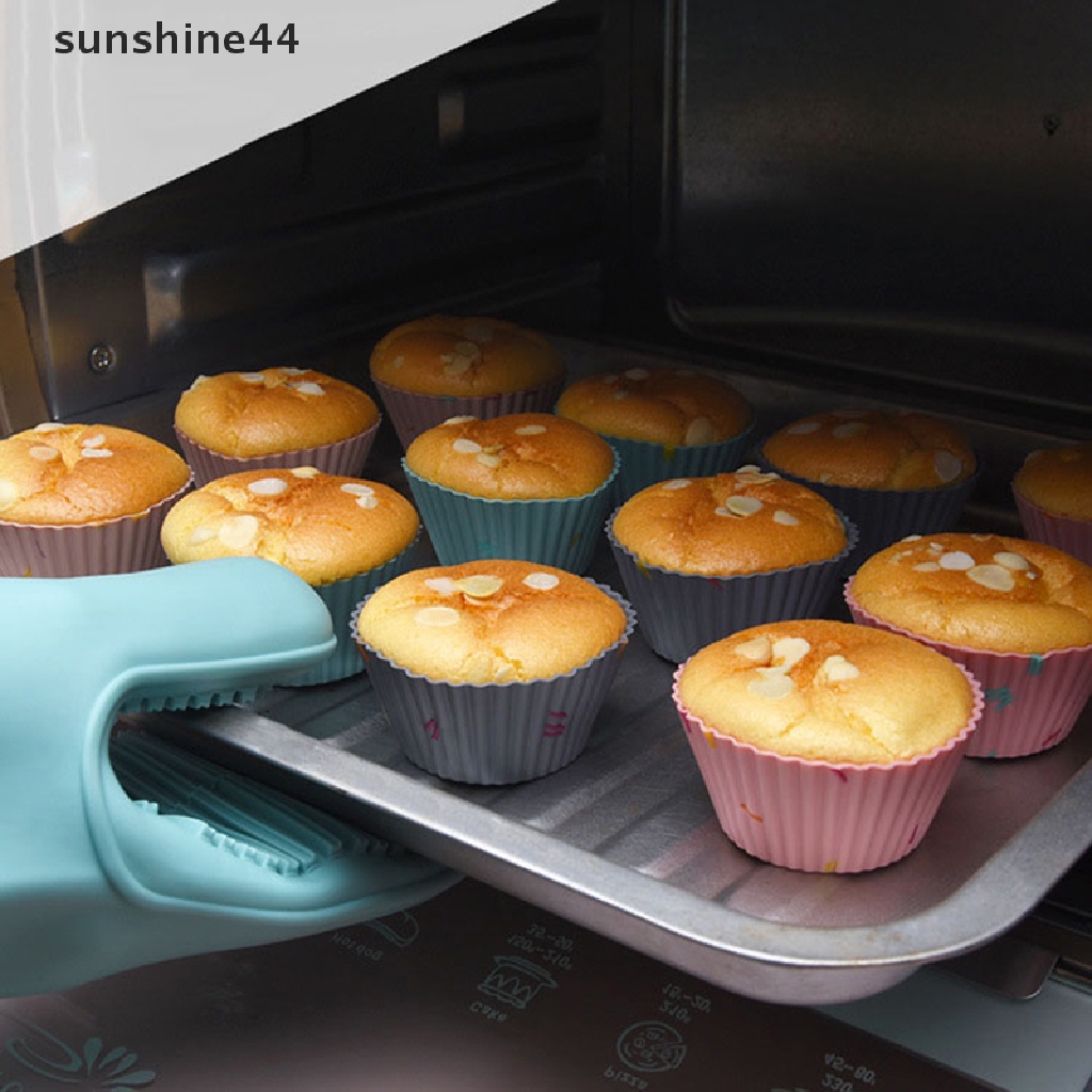 Sunshine 6pcs / set Cetakan Cupcake / Muffin DIY Bahan Silikon Reusable