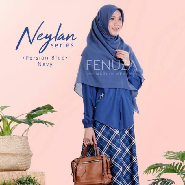Gamis fenuza-gamis casual-gamis busui- gamis fenuza Neylan persianblue navy