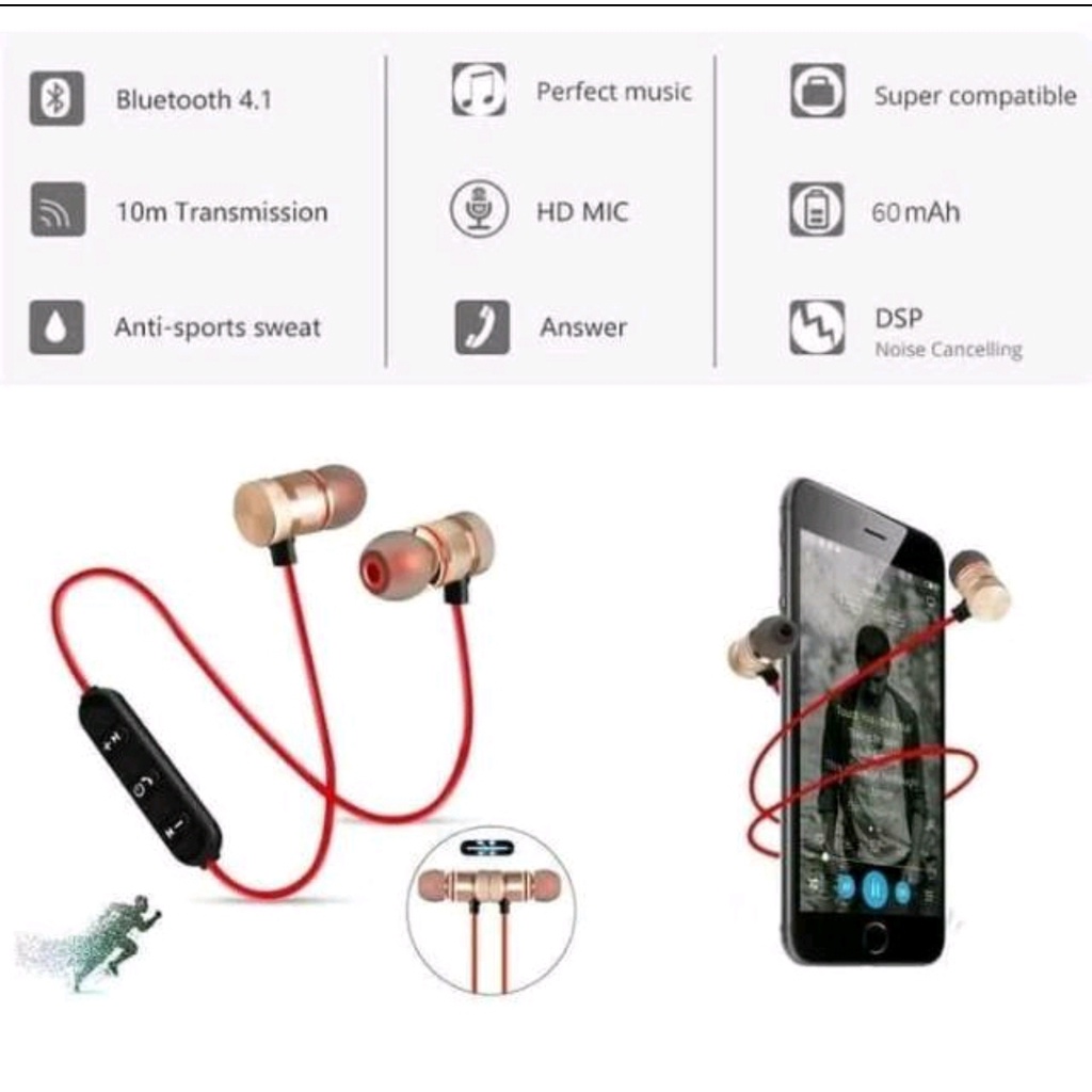 HEADSET BLUETOOTH MAGNET SPORT - SPORT WIRELESS MAGNETIC - BC