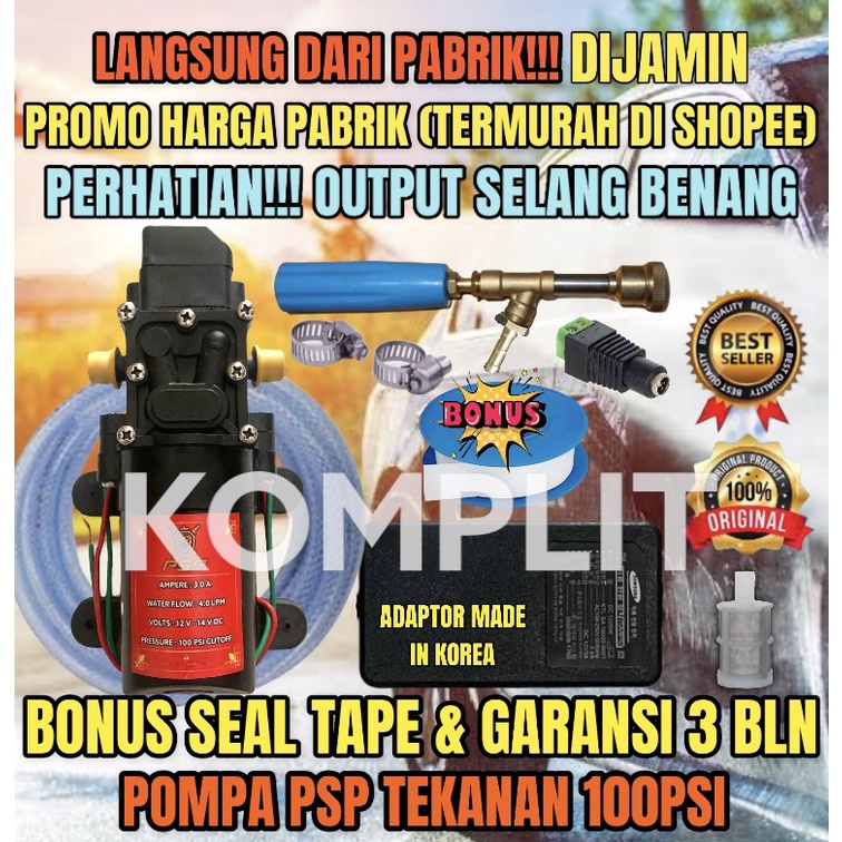 (100 PSI TEKANAN) ALAT CUCI MOTOR STEAM MINI PORTABLE MOBIL SCREEN SABLON AC BERKUALITAS TERMURAH E