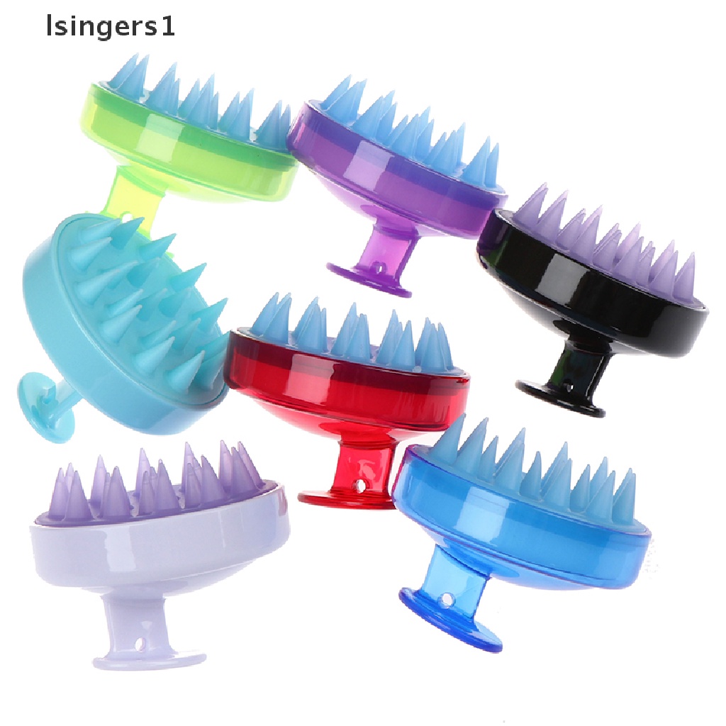 (lsingers1) 1pc Sisir Pijat Kulit Kepala Bahan Silikon Untuk Mandi